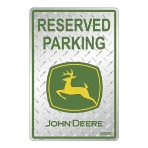   John Deere Reserved Parking Metal Embossed Sign Patio, Lawn