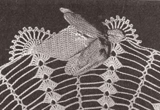 Vintage Crochet Orchid Flower Doily Motif Pattern  