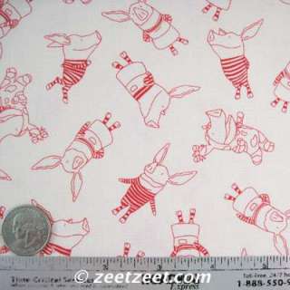 OLIVIA the Pig Quilt Fabric Collection by the Yd.  