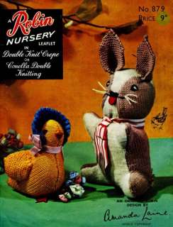 Easter Bunny And Chick Stuffed Toys Knitting Pattern  