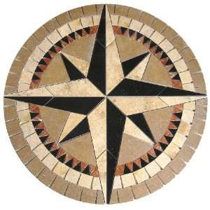  Tile Floor Medallion Marble Mosaic Compass Star Design 34 