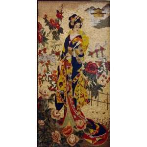    Asian Woman Marble Mosaic Floor Wall Tile Decor 