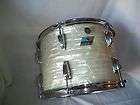 1970s Vintage Ludwig 10x14 White Marine Pearl Tom Drum 