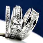   His and Hers Engagement Wedding Bridal Band Mens and Womens Ring Set