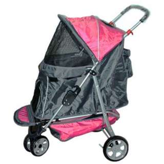 BestPet Pink 3 Wheels Pet Dog Stroller w/RainCover  