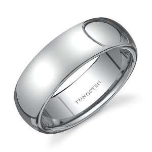   Comfort Fit Mens Tungsten Wedding Band Ring 7mm Dome Style Jewelry