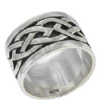 Sterling Silver Chunky Celtic Weave Ring Mens Size 14   15  