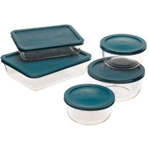  Pyrex 10 Piece Glass Storage Bowl Set, Teal Kitchen 
