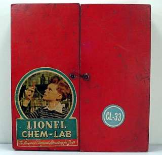 VINTAGE LIONEL CHEM LAB CHEMISTRY SET CL 33 w/ ORIGINAL BOX & MANUAL 