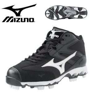 Mizuno 9 Spike Finch G4 Mid   Black / White   7.5  Sports 