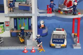 Playmobil Huge Police Station Headquarters Car Helicopter & figures 