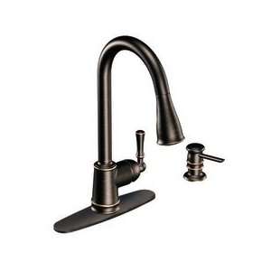  Moen CA87020BRB Single Handle High Arc Pulldown Kitchen Faucet 