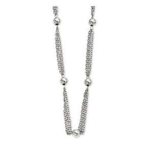  Stainless Steel Multi strand Beads 36in Necklace Jewelry