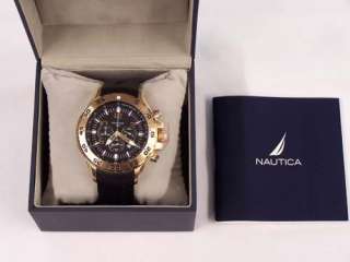 Negro N18523G dorado Rose de cronógrafo de reloj de Nautica $185
