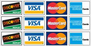 Credit Card Logos #1 Vinyl Decal Sticker Set   3 decals Gloss 