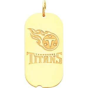  14K Gold NFL Tennessee Titans Logo Dog Tag Charm Sports 