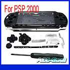 Full Housing Shell Case Parts for Sony PSP 2000 + Tools Black