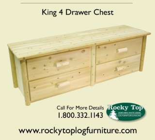 King Blanket Chest, Cedar Rustic Log Furniture  