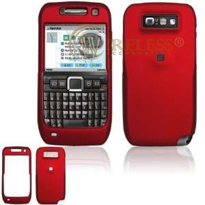  Nokia E71 Snap On Rubber Cover Case (Red) Cell Phones 