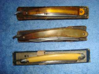 OLD STRAIGHT RAZORS WITH CASES  