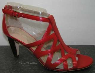 VIA SPIGA HORIZON Tomato Red Womens High Heels Sandals 8 M New  