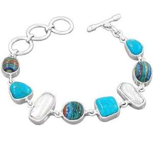   Turquoise Natural Multi Gemstone Bracelet Size 6+3 Inches Jewelry