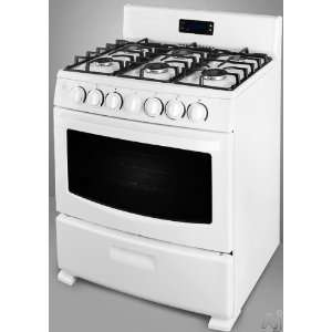   Gas Range, 6 Sealed Burners, Manual Clean Oven   White Appliances