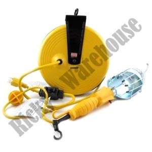 50ft Retractable Extension Cord Reel w/ Incandescent Trouble Work 