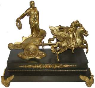 Antique Roman Chariot Racer Gilt Bronze Sculpture  