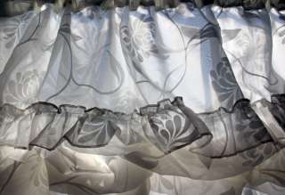 Victorian shabby ruffle chic white balloon scallop curtain  