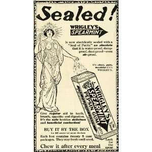  1914 Ad Sealed Wrigleys Spearmint Pepsin Chewing Gum 