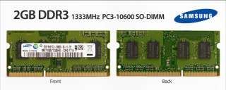 Samsung 2GB DDR3 1333MHz PC3 10600 204 pin SO DIMM RAM Memory 