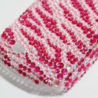 Bling Diamond Pink Zebra Hard Case Cover For Samsung Galaxy mini S5570