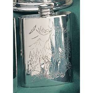  Sheffield Pewter Call of the Wild Elk 4 oz Engraved 