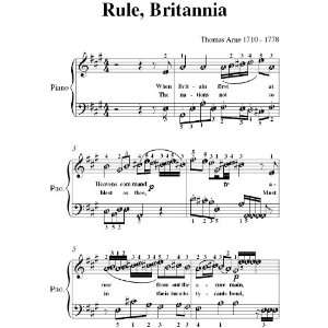   Britannia Thomas Arne Elementary Piano Sheet Music Thomas Arne Books