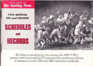 1976 Official NFL & College Schedules & Records from The Sporting News 