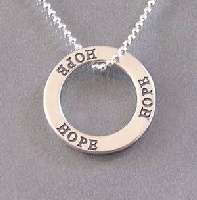 Circle of BELIEVE Sterling Silver Slide Ring Pendant  