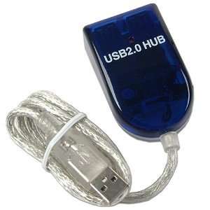  4 Port USB 2.0 Non Powered Hub (Blue) Electronics