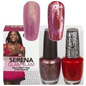    OPI Serena France Glam Slam RAlly Pretty Pink & Red Shatter Beauty