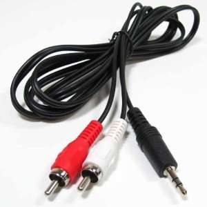  6ft 3.5mm Stereo Male to Two RCA Male Splitter Cable 