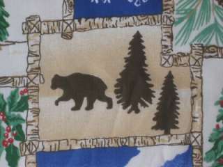 COTTON QUILT FABRIC SPRINGS XMAS LODGE CABIN BEAR PINE  