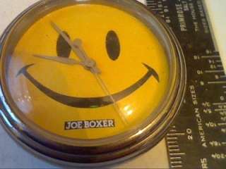 BIG YELLOW SMILEY FACE DIAL JOE BOXER POCKET WATCH RUNS  