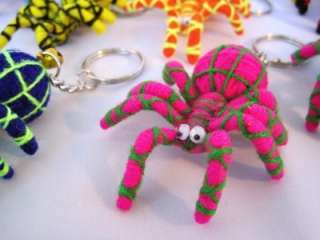 12 Spiders Voodoo String Dolls Keychain Assorted Colors  US SELLER 