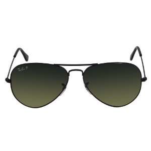 Ray Ban AVIATOR RB3025 Black/ Polarized Blue Gradient Green 002/76 