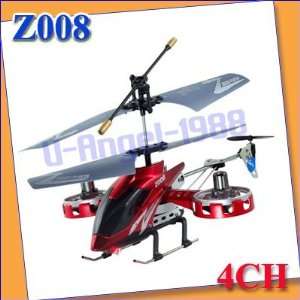  new avatar z008 4ch gyro rc metal mini helicopter rtf red 