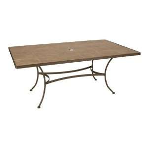   Rectangular Patio Dining Table with Umbrella Hole Patio, Lawn