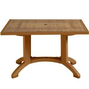   Rectangular Umbrella Ready Pedestal Table   Grosfillex   CT7450 Patio