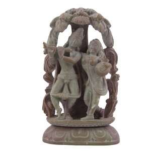  Religious Statue Krishna and Radha Stone Carve (sos408 