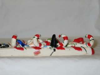   fabulous relco ceramic candy cane kids stocking hanger wall plaque