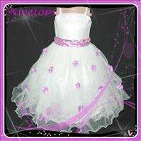Purples Christening Bridesmaid Girls Party Dresses 3 4Y  